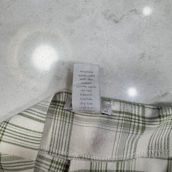 West of Melrose Green Plaid Straight-Leg Pants Women's Small Preppy Cottage - Picture 13 of 14